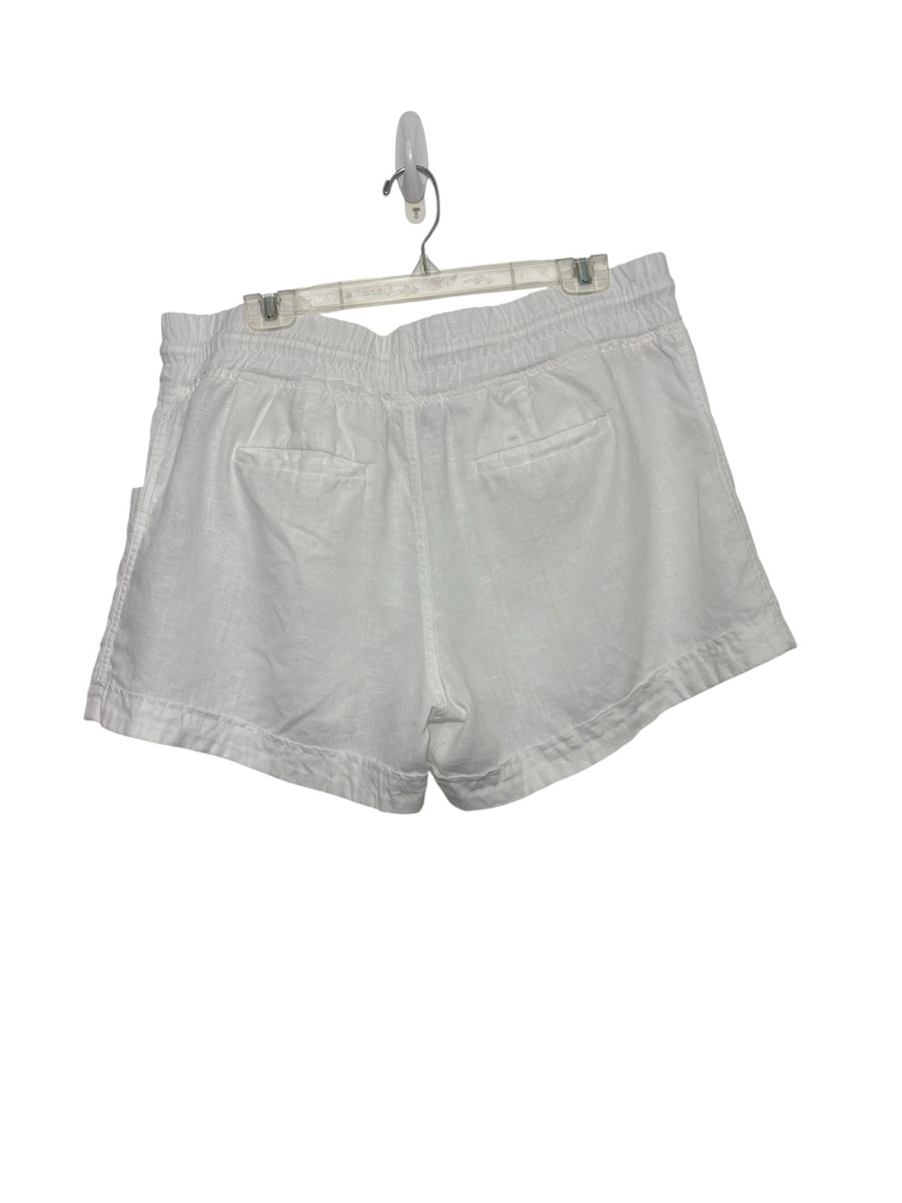 Athleta Cabo Linen 4” Shorts White 100% Linen Drawstring Casual Comfy Size 16 - Picture 2 of 10